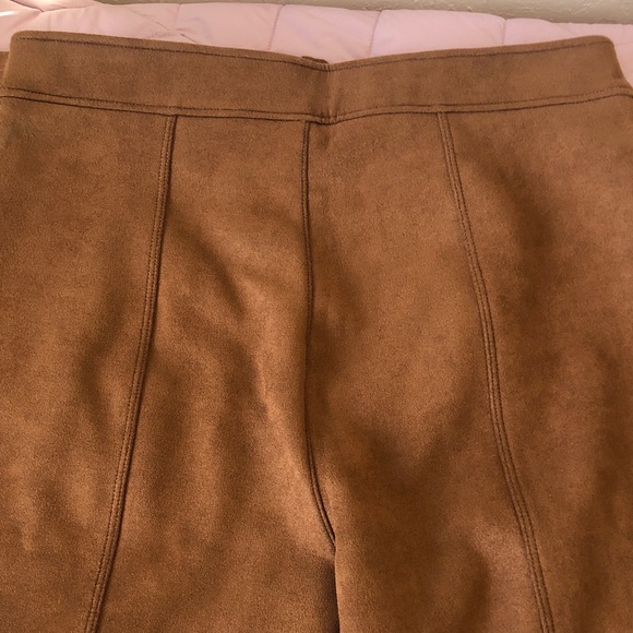 NWT SPANX Rich Caramel Faux Suede Flare Pants - Picture 3 of 6